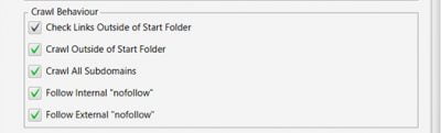 screaming frog spider crawl configuration settings crawl behaviour