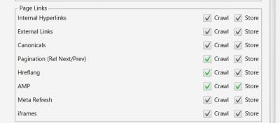 screaming frog spider crawl configuration settings